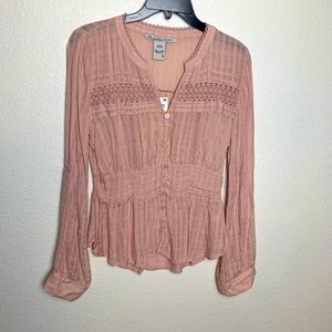 Pink Button Down Blouse